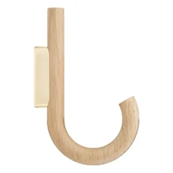 Gejst Hook haak 19 cm, Eikenhout-messing< Haken & Hangers