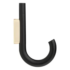 Gejst Hook haak 19 cm, Zwartgebeitst eikenhout-messing< Haken & Hangers