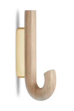 Gejst Hook haak mini 13,3 cm, Eikenhout-messing< Haken & Hangers