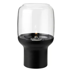Stelton Hoop hurricane waxinelichtjeshouder Ø10 cm, Zwart< Kaarsenhouders & Kaarsenborden