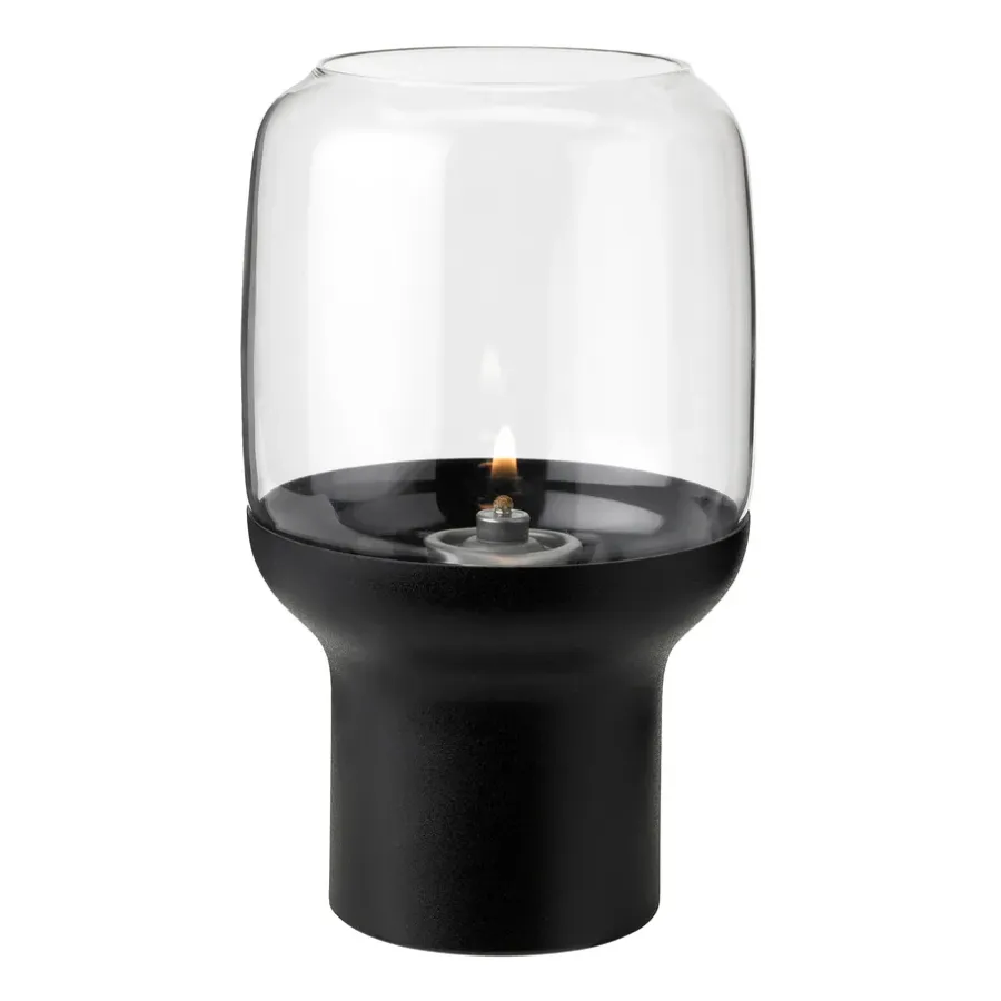 Stelton Hoop hurricane waxinelichtjeshouder Ø10 cm, Zwart< Kaarsenhouders & Kaarsenborden