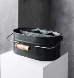 Humdakin System bucket opbergdoos 30x19 cm, Matte black< Opbergmanden