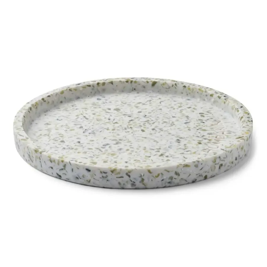 Humdakin Terrazzo rond dienblad Ø20 cm, Green-white< Decoratieve Accessoires|Decoratieve Dienbladen