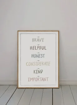 Kunskapstavlan® I am poster 30x40 cm, Dusty pastel< Posters