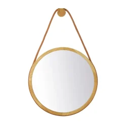 FDB Møbler I3 Mossø wandspiegel, Oak nature lacquered Ø40 cm< Wandspiegels