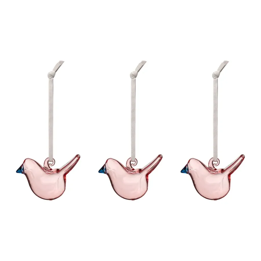 Iittala glazen vogel, Roze, mini, 3-pack< Paasdecoratie