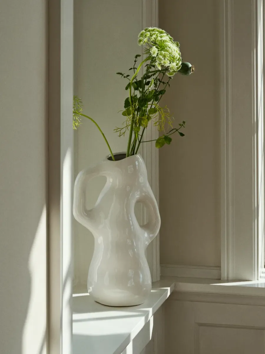 Broste Copenhagen Isolde vaas 35 cm, White< Vazen
