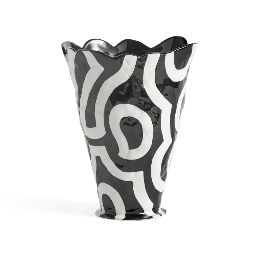 HAY Jessica Hans Shadow vaas 25 cm, Zwart-wit< Vazen