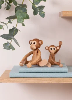 Spring Copenhagen Jolly aap decoratie 11 cm, Eikenhout< Houten Beelden