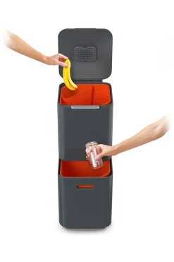 Joseph Joseph Totem Compact Afvalbak 40 L, Graphite< Pedaalemmers