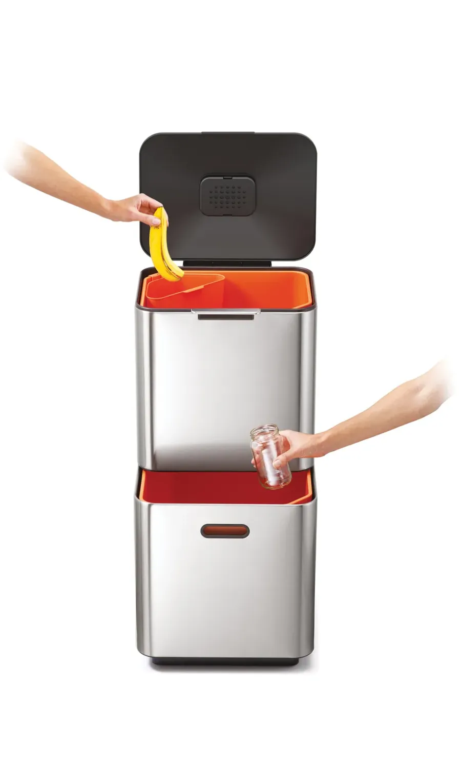 Joseph Joseph Totem Max vuilnisbak 60 L, Stainless steel< Pedaalemmers