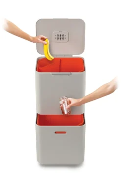 Joseph Joseph Totem Max vuilnisbak 60 L, Stone< Pedaalemmers