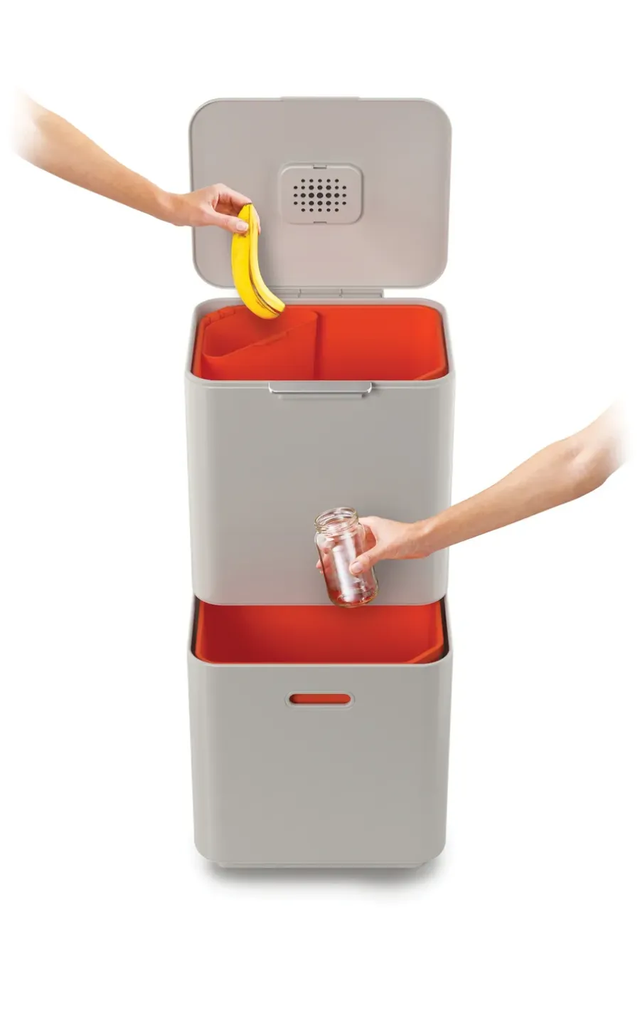Joseph Joseph Totem Max vuilnisbak 60 L, Stone< Pedaalemmers