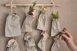Scandi Living Joyful adventskalender 75 cm, Beige< Kerstdecoraties