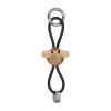 Kay Bojesen Denmark Kaj Bojesen aap sleutelhanger, Teak-limba hout, zwart leer< Houten Beelden