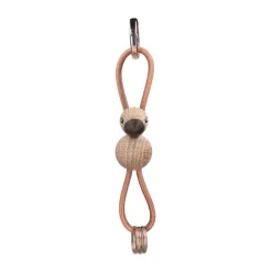 Kay Bojesen Denmark Kaj Bojesen vogel sleutelhanger, Eik, naturel leer< Houten Beelden