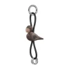 Kay Bojesen Denmark Kaj Bojesen vogel sleutelhanger, Gerookt eiken, zwart leer< Houten Beelden