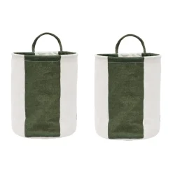 OYOY Kara opbergmand small Ø18x22 cm 2-pack, Dark Green< Opbergmanden