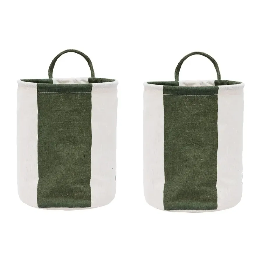 OYOY Kara opbergmand small Ø18x22 cm 2-pack, Dark Green< Opbergmanden