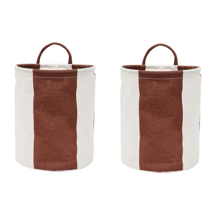 OYOY Kara opbergmand small Ø18x22 cm 2-pack, Nutmeg< Opbergmanden
