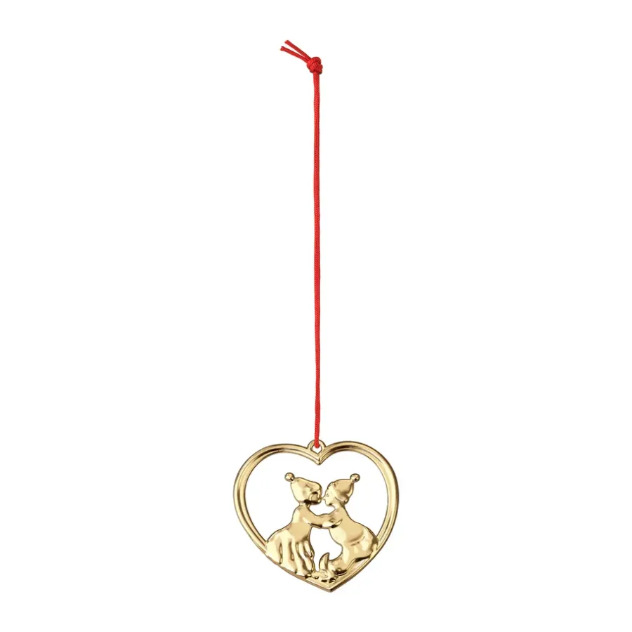 Rosendahl Karen Blixen kussende elfjes 6,5 cm, Verguld< Kerstdecoraties