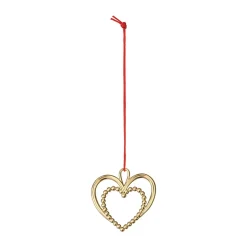 Rosendahl Karen Blixen parelhart kersthanger 6,5 cm, Verguld< Kerstdecoraties