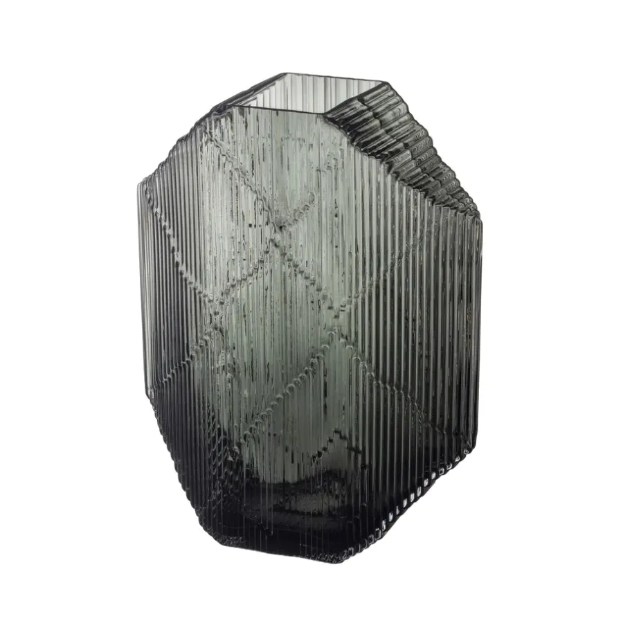 Iittala Kartta glazen sculptuur 33,5 cm, Donkergrijs< Glaskunst|Sculpturen & Porseleinen Beelden