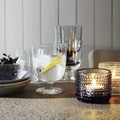 Iittala Kastehelmi waxinelichthouder, grey (grijs)< Kaarsenhouders & Kaarsenborden