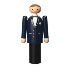 Kay Bojesen Denmark Kay Bojesen bruidegom, Blauw-zwart-wit, 12 cm< Houten Beelden