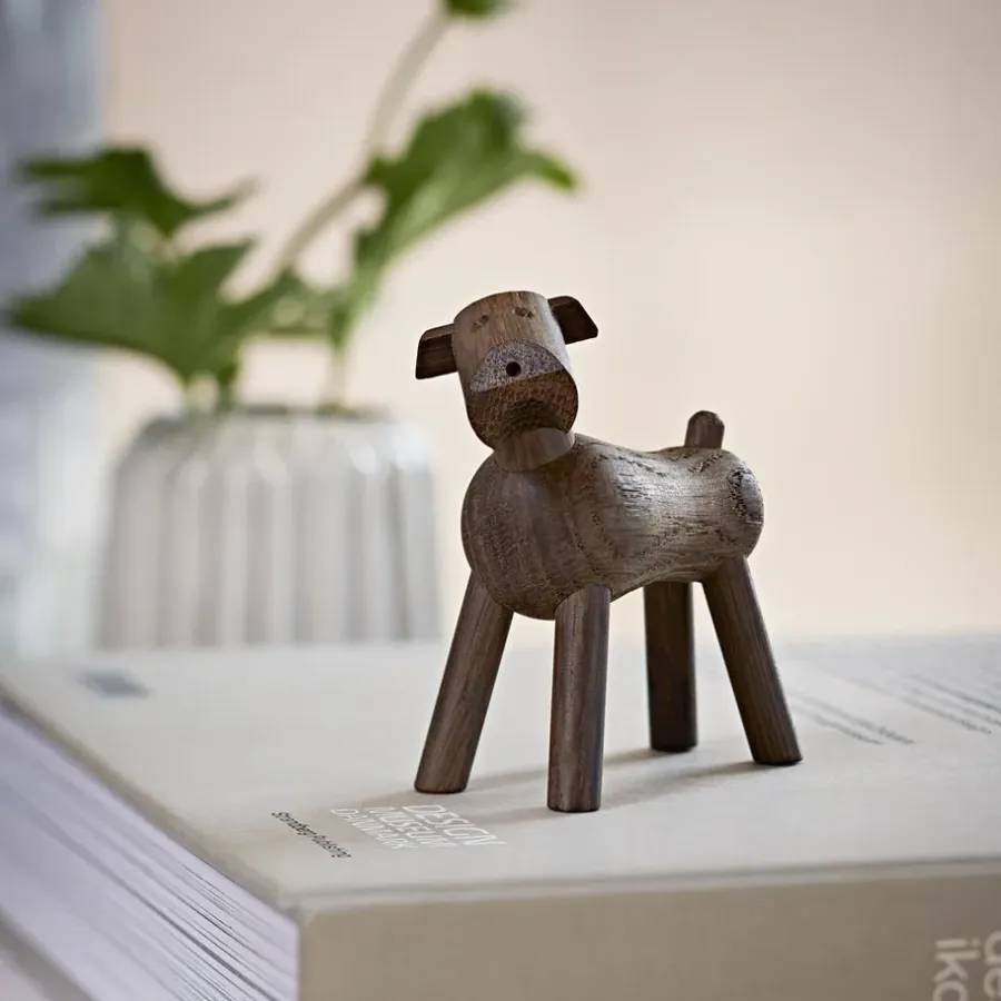 Kay Bojesen Denmark Kay Bojesen hond Tim, gerookt eiken< Houten Beelden|Kinderkamer Interieuraccessoires