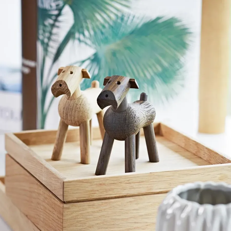 Kay Bojesen Denmark Kay Bojesen hond Tim, gerookt eiken< Houten Beelden|Kinderkamer Interieuraccessoires