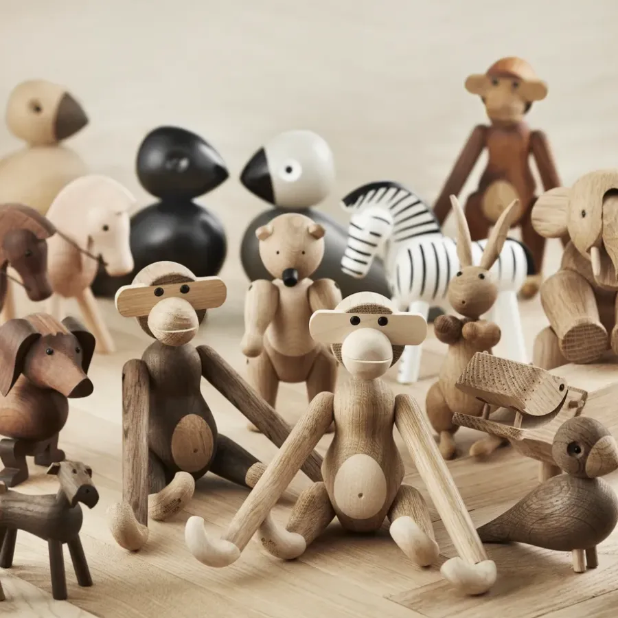Kay Bojesen Denmark Kay Bojesen houten aap klein, eiken - gerookt eiken< Kinderkamer Interieuraccessoires|Kinderkamer Interieuraccessoires