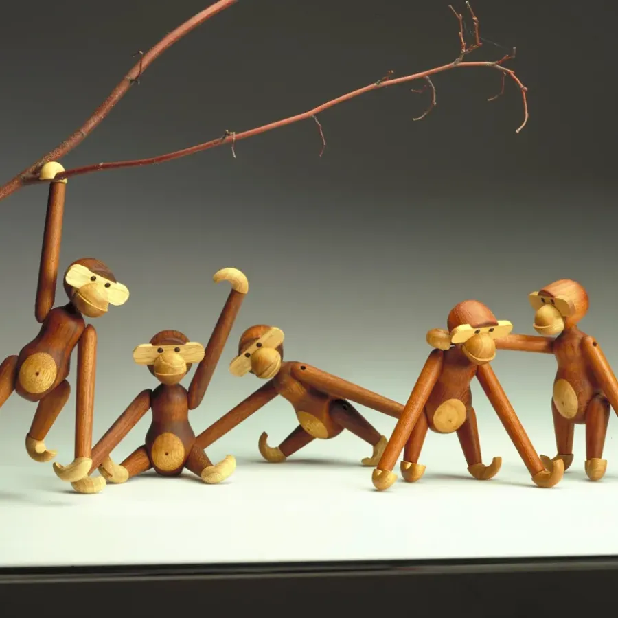 Kay Bojesen Denmark Kay Bojesen houten aap klein, teak - limba< Kinderkamer Interieuraccessoires|Kinderkamer Interieuraccessoires