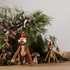 Kay Bojesen Denmark Kay Bojesen kerstmuts voor aap medium, Rood< Kerstdecoraties|Houten Beelden