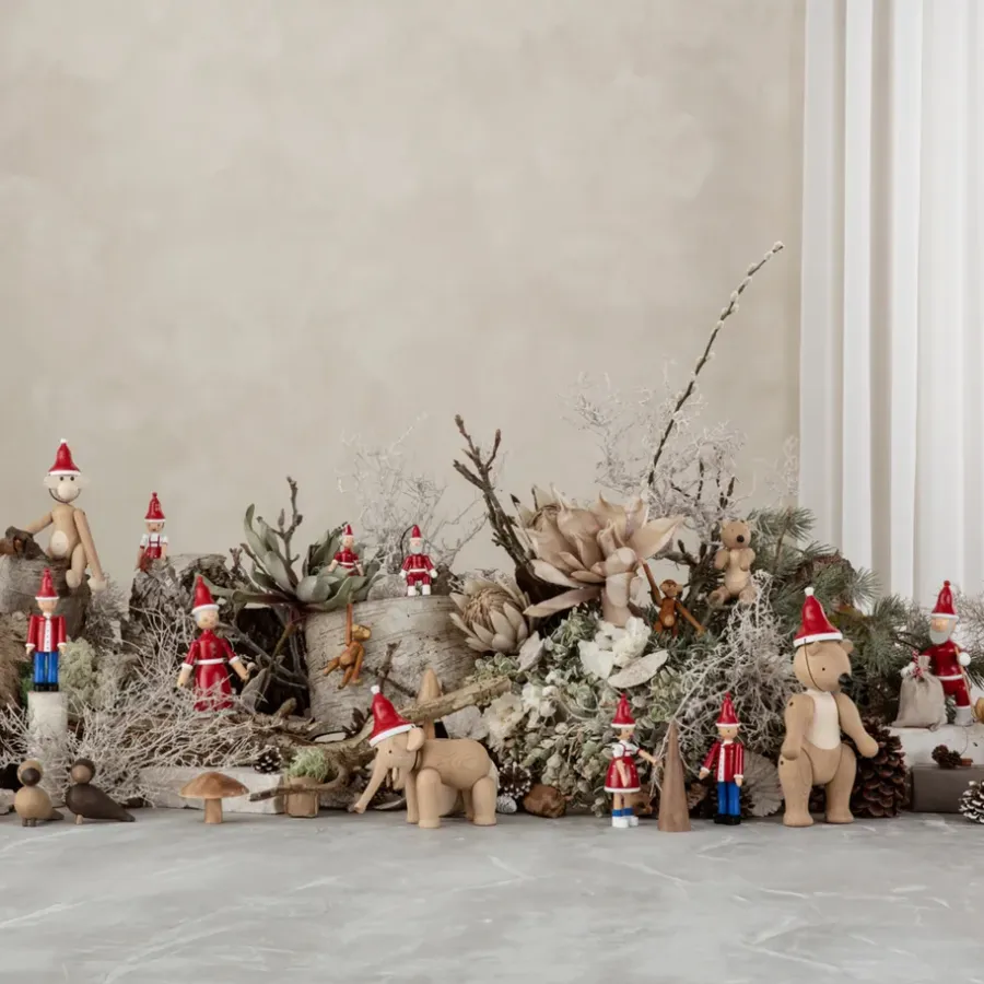 Kay Bojesen Denmark Kay Bojesen kerstmuts voor aap medium, Rood< Kerstdecoraties|Houten Beelden