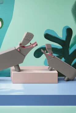 Kay Bojesen Denmark Kay Bojesen nijlpaard liliput, Grijs< Houten Beelden