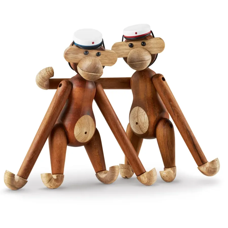 Kay Bojesen Denmark Kay Bojesen studentenpet voor de kleine aap, Wit-rood< Houten Beelden