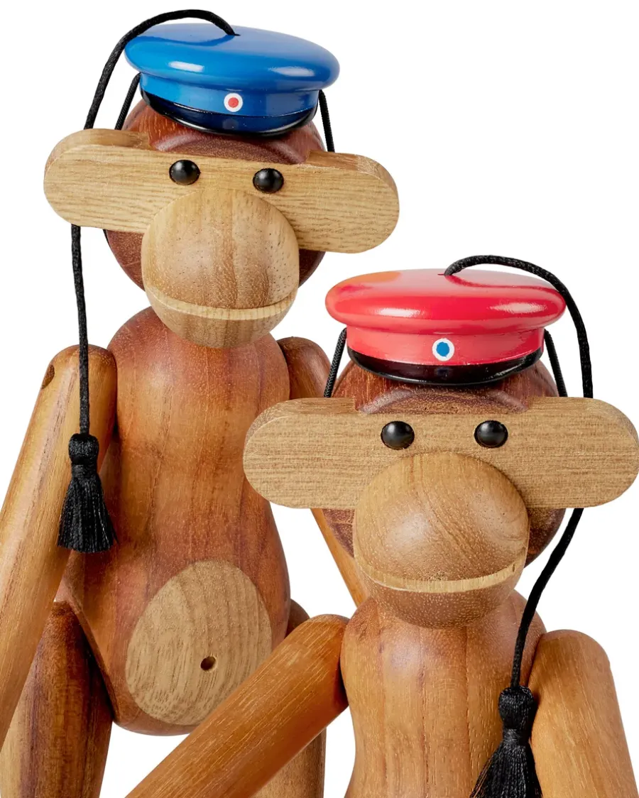 Kay Bojesen Denmark Kay Bojesen studentenpet voor de kleine aap, Rood< Houten Beelden