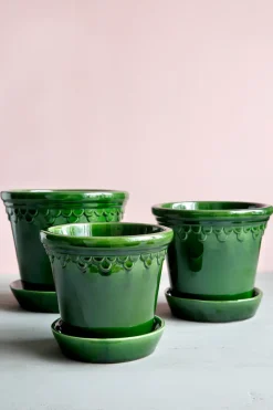 Bergs Potter Københavner pot geglazuurd Ø18 cm, Groen< Bloempotten