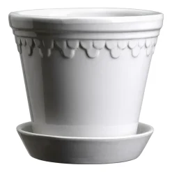 Bergs Potter Københavner pot geglazuurd Ø10 cm, Mineral White< Bloempotten