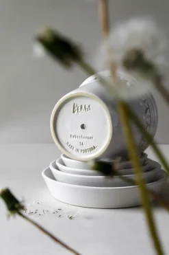 Bergs Potter Københavner pot geglazuurd Ø14 cm, Mineral White< Bloempotten