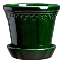 Bergs Potter Københavner pot geglazuurd Ø10 cm, Groen< Bloempotten