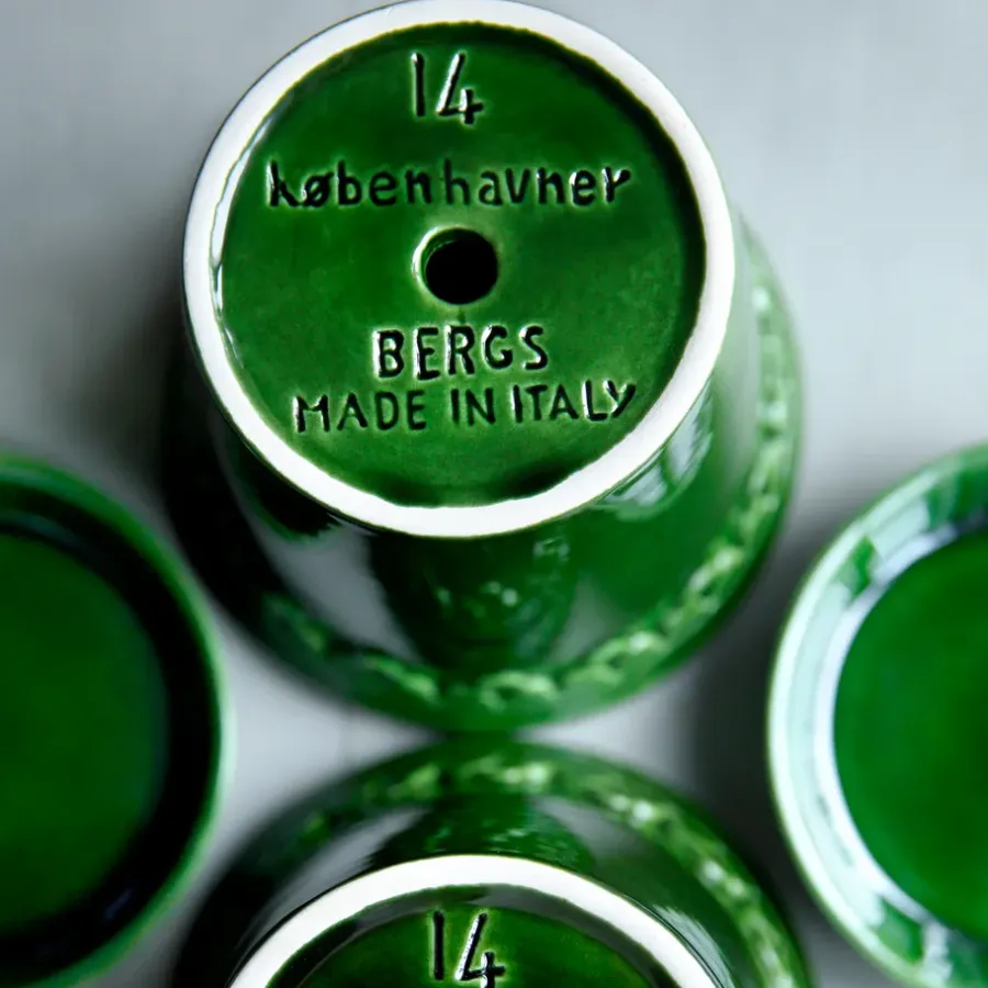 Bergs Potter Københavner pot geglazuurd Ø10 cm, Groen< Bloempotten