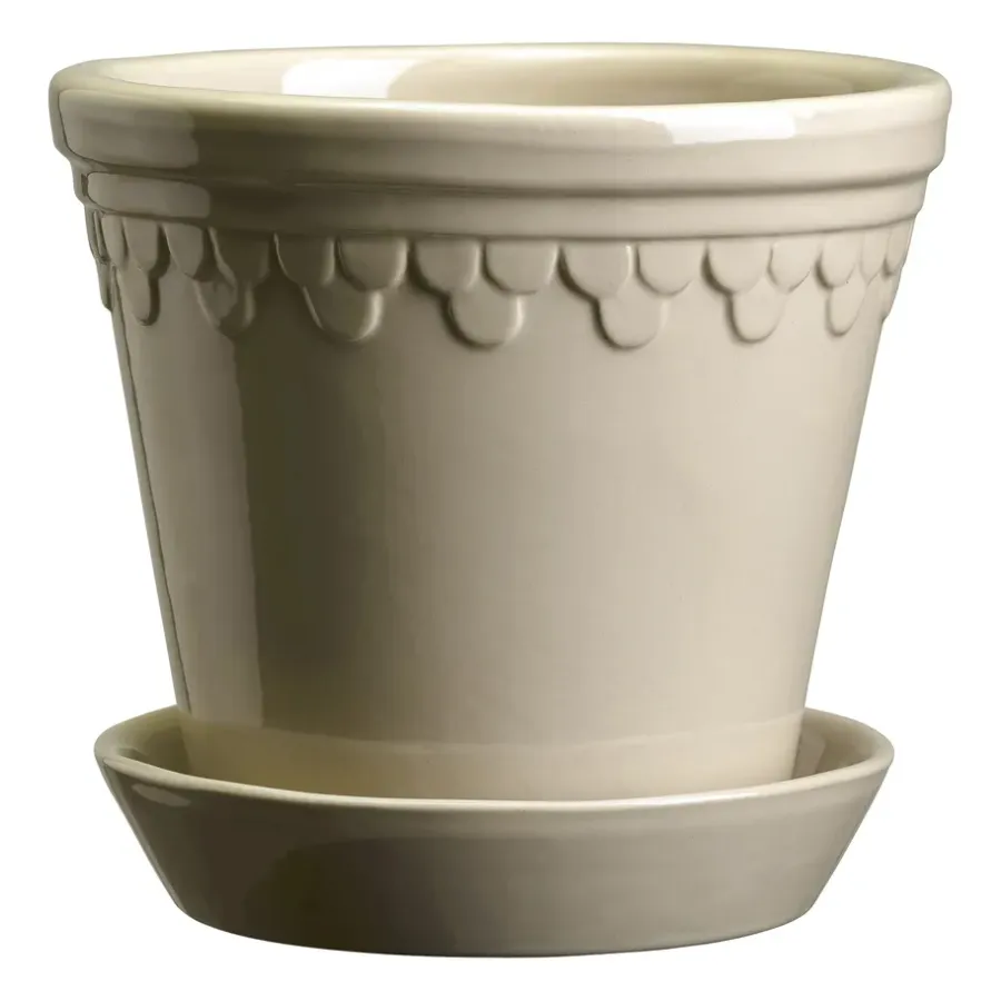 Bergs Potter Københavner pot geglazuurd Ø16 cm, Sand Stone< Bloempotten