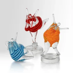 Kosta Boda KE Badlycka glazen sculptuur, Turquoise-blauw< Glaskunst