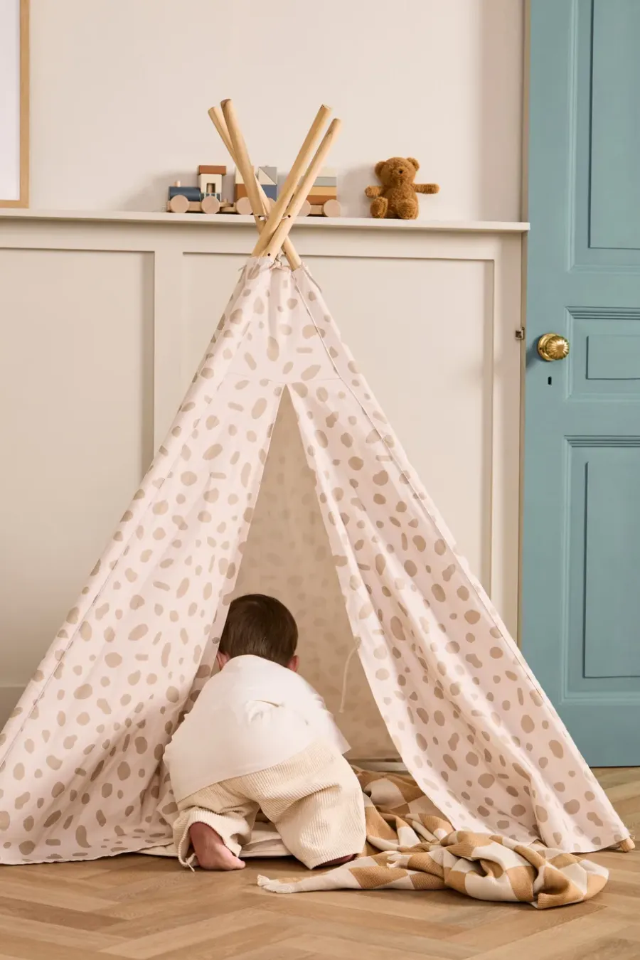 Kid's Concept Kid's Base tipi-tent 100x95x140 cm, Prick< Kinderkamer Interieuraccessoires|Kinderkamer Interieuraccessoires