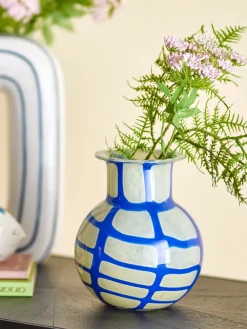 Bloomingville Kiran vaas 19 cm, Blauw< Vazen