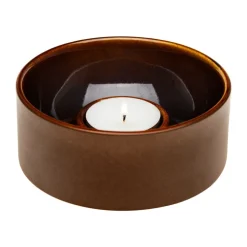 Arabia Kirnu waxinehouder Ø11x5 cm, Bruin< Kaarsenhouders & Kaarsenborden