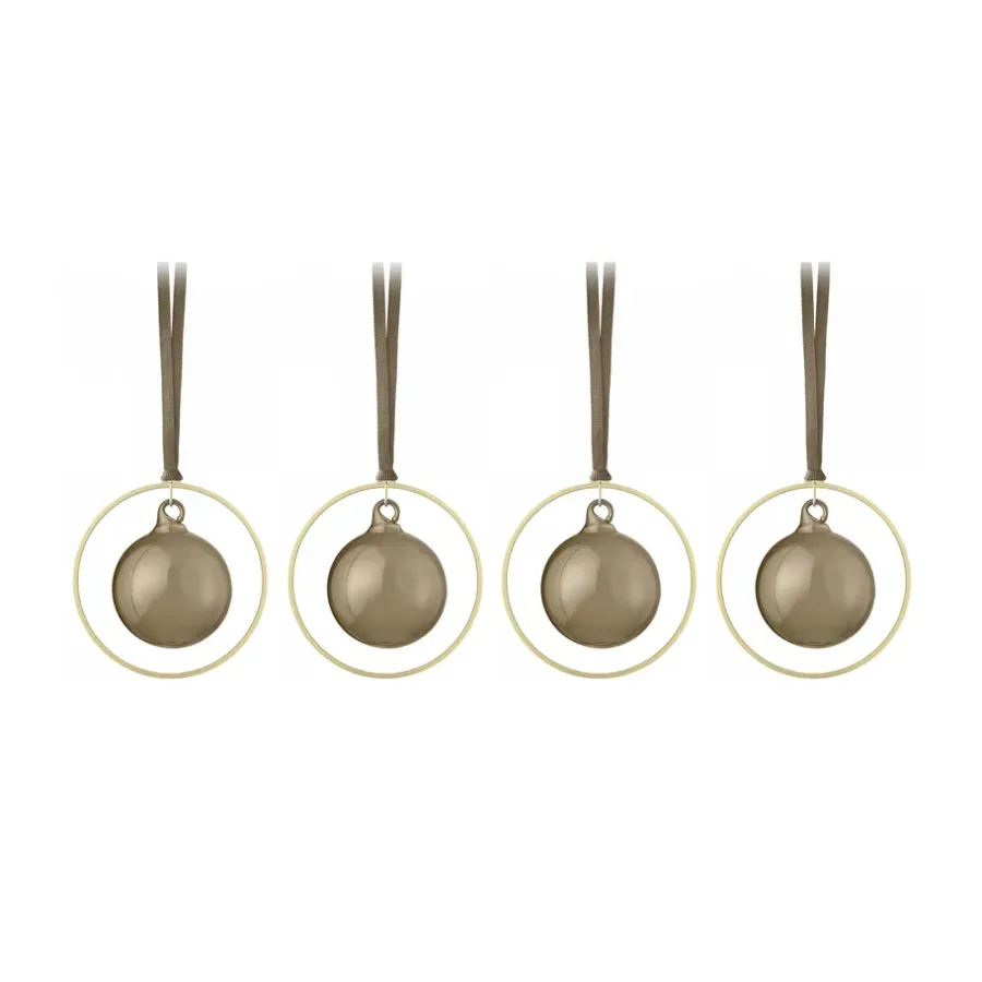 Blomus KITAI kerstballen 8,5 cm 4-pack, Coffee< Kerstdecoraties