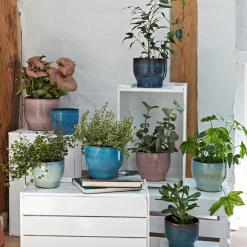 Knabstrup Keramik Knabstrup buitenbloempot Ø16,5 cm, Soft mint< Bloempotten